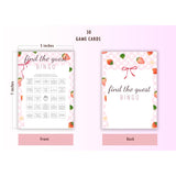 30Pcs Strawberry Baby Shower Games, Pink Gingham Berry Find The Guest Bingo Game, Gender Reveal Game, Berry Sweet Baby Shower Decorations