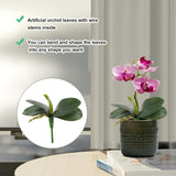 2 Pcs Orchid Leaves Artificial Real Touch Faux Phalaenopsis Stems Leaf 8 Inches Green Leaf Plants Fake Cymbidium Flower Foliage Green Real Touch Latex Orchid Leaves For Flowers Arrangements Pot Decor