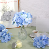 40 Pcs Blue Hydrangea Artificial Flowers Bulk, Silk Hydrangea Heads With Stems, Faux Hydrangeas Flowers Heads, Light Blue Artificial Flowerss Headss For Wedding Centerpieces, Party Decoration