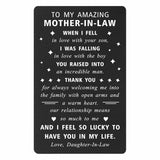 Mothers Day Gift From Daughter In Law, Mother Of The Groom Gifts From Bride, Mother In Law Birthday Card Wedding Day, Metal Wallet Card