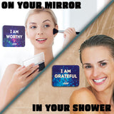 Shower Affirmation Cards, Positive Mirror Clings, Waterproof Silicone, Stick Without Water Or Adhesive, Removable & Reusable, Gift For Women