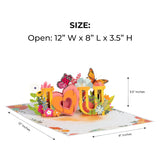 3D I Love You Floral Butterfly Pop Up Card – Thinking Of You Alternative To Flowers Gift – Romantic Anniversary Valentine’S Day Keepsake For Wife Girlfriend – 6 X 8 Inch