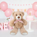 106 Pcs Bear Baby Shower Decoration For Boy Or Girl, 6 Pcs Bears Stuffed Animal With 100 Pcs Latex Balloons For Kids Birthday Baby Shower Wedding Engagement Christmas Party Decor(White, Pink)