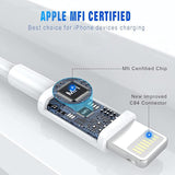 3 Pack Apple MFi Certified USB A to Lightning Cable 6FT Fast Charging Cord for iPhone iPad AirPods