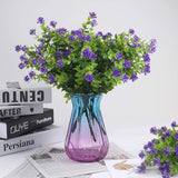 Artificial Flowers Outdoor Plastic 8 Branches Faux Plastic Corn-Flower Greenery Shrubs Plants Indoor Outside Hanging Planter Kitchen Home Wedding Office Garden Decor (Purple)