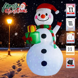 8Ft Christmas Inflatable Snowman Decoration, Led-Lighted Blow-Up Snowman With Gift Boxes, Suitable For Indoor & Outdoor
