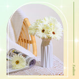 21 Pcs Artificial Gerbera Daisy Faux Gerbera Daisy With Stems Boho White Flowers White Silk Flowers Bouquet Fake Daisies For Garden Wedding Bridal Home Kitchen Party Decor