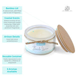 Coastal Essentials Natural Soy Hand Poured Candle - Paradise Scent, Strong Fragrance, Artisan, 4Oz, 30+ Hour Burn Time