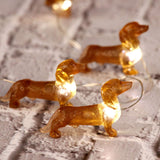 Dachshund Dog String Lights With Timer, 10 Ft 30 Leds Pets Theme Battery Operated Led Fairy Lights With Remote, Decorati