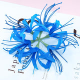5 Pcs Spider Lily Artificial Flower Heads Real Touch,Stemless Faux Spider Lily Flower Heads For Home Decor Diy Wedding Table Garden Party Decor (Blue)