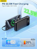 50000mAh Portable Power Bank 22.5W Fast Charger with 4 Built In Cables 6 Device
