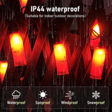 8.5Ft Led Shotgun Shell String Light, 8.5Ft Outdoor Red Bullet Shaped Light With 10 Led 3D Bullets Lights, Connectable C