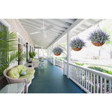 Artificial Faux Outdoor Hanging Flowers Plants Basket For Porch Spring Decoration, 12 Bundlies Fake Uv Resistant Lavender With Coconut Lining Baskets For Home Patio Balcony Yard