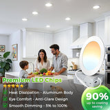 6 Pack 6 Inch LED Recessed Lights 1200LM 5CCT Dimmable Canless Downlights