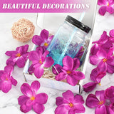 60Pcs Artificial Orchids Flower Heads, Purple-Red Fake Orchid Blooms Heads For Wedding Cake Centerpieces Decor Bouquet Making Diy Crafts Bridal Shower Photography Props