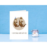 Cute Otter Love Card For Husband Wife, Funny Valentine’S Day Card, Humorous Anniversary Card
