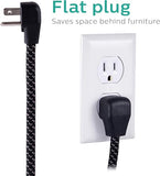 Surge Protector Power Strip 10 Ft Braided Extension Cord Heavy Duty