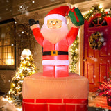 Christmas Inflatables Outdoor Decorations, Inflatable Christmas Santa Claus In Chimney Blow Up Yard Decorations With Led