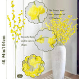 6 Pcs Artificial Forsythia Branches Fake Wildflowers Yellow 41" Silk Flowers With Long Stems Faux Spring Flowers For Tall Vase Indoor Home Decor Dining Table Centerpieces Party Wedding Outdoor
