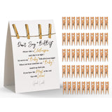 Don'T Say Baby Sign, Baby Shower Clothespin Game, Includes A 5X7 Standing Sign And 50 Mini Natural Clothespins - 036…