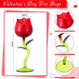 2 Pcs Valentine'S Day Scented Candle Gift For Women Lavender Scented Rose Flower Wine Glasses Candle Soy Candles Gift For Birthday Mother'S Day(Red Rose,Green Color Leaf)