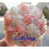 Pack Of 20 Satin 4D Rose 2" Craft Wedding Bride Bouquet Rose Flower-Ivory
