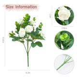 Artificial Flowers Fake Silk Rose For Decoration 33 Heads Small Roses Blooming Faux Flower Bouquet With Stem For Diy Vase Home Wedding Party 3 Pack White
