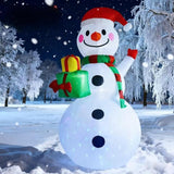 8Ft Christmas Inflatable Snowman Decoration, Led-Lighted Blow-Up Snowman With Gift Boxes, Suitable For Indoor & Outdoor