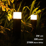 8Pk Bollard Landscape Lighting Kit 2W Led Low Voltage Square Pathway Lights 100 Lumen 2700K Warm White Outdoor Hardwired Walkway Lights Brown Finish Path Lights With Connectors Metal Stakes