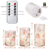 Pink Flameless Candles With Remote Timer, Flickering Glass Candles, Love Themed Decor Battery Led Pillar Candles, Rose Table Ornaments For Mother Gifts,Valentine'S Day, Centerpiece