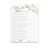 Greenery Dad Jokes Baby Shower Games, Daddy Jokes Shower Trivia Games — Pack Of 25 — Fun Dad Joke Game, Green Gender Neutral Funny Joke Trivia, Sprinkle Gender Reveal Party, Sip See, Birthday G320-Djk