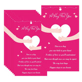 Pocket Hug Bulk Card Little Heart Pocket Hug Inspirational Greeting Cards 2.1 X 4.1 Inch - Happy Valentine'S Day Cards Valentine Exchange For School Friends Colleagues Family 50 Pack (Pink)