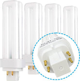 13W CFL Light Bulbs G24Q-1 4-Pin Base Double Tube 4100K Cool White Replacement 4 Pack