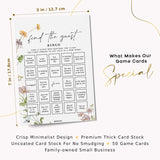 Find The Guest Bingo Game Cards, Bridal Shower Games, Baby Shower Bingo, Wedding Game, 50 Cards - Wildflower