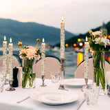 Flameless Taper Candles With Remote, 4 Pcs Spring Led Taper Candles Battery Operated, Real Wax Flameless Candlesticks With Flowers Decals For Spring Wedding Home Decor(0.75” X 9.65”)
