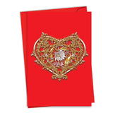 - Valentine'S Day Greeting Card With Envelope (4.63 X 6.75 Inch) - Baroque Hearts C8999Bvdg