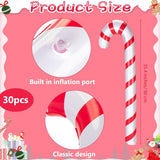 30 Pcs Inflatable Candy Canes For Christmas 35.4" Jumbo Candy Canes Balloons Xmas Tree Hanging Decor For Christmas Indoo