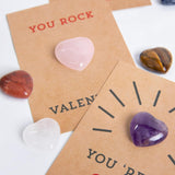 24 Pack Valentines Cards With Heartvalentine'S Day, Shaped Natural Crystal Gemstone Gift, Perfect For Boys And Girls As Valentine'S Day Exchange Gifts, Party Gifts, (Style 1)