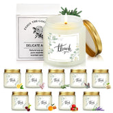 10 Pcs Thank You Gifts Candles 3.5 Oz Valentines Employee Appreciation Gifts Bulk Soy Wax Scented Jar Candles For Friend Boss Employee Staff Volunteer Teacher 10 Fragrance(Warmth Scent)