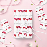 Mom'S Birthday Wrapping Paper Roll, Festive Balloon Hearts Happy Birthday Wrapping Paper For Mum Gift Wrap For Mom'S Birthday, Mother'S Day?For Women, Female, Mini Roll, 17 Inches X 16.4 Feet