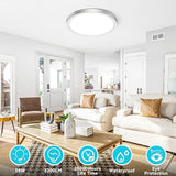 2 Pack 12 Inch LED Ceiling Lights 3200LM Adjustable Brushed Nickel Flush Mount Fixtures