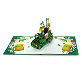 Cutpopup St Patricks Day Card Pop Up, 3D Greeting Card (Patrick Car)