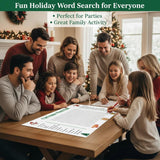 Giant Christmas Word Search Poster - 35.4"X23.6" Wall Game With 30 Words For Family & Office Parties
