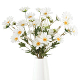 White Artificial Daisy Flowers 6Pcs 29.52” Long Stem Faux Daisies 36 Heads Fake Wild Flowers For Tall Vase Living Room Bedroom Bridal Bouquets Table Centerpieces(White)