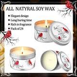 24 Pcs Funeral Memorial Candles Funeral Favors For Guests Celebration Of Life Supplies Lavender Scented Soy Tealight Sympathy Gifts Memorial Service Grief Share Meeting(Cardinal)