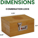 Bamboo Storage Box - Decorative Storage Box With Lid And Combo Lock - Bamboo Box With Accessories For Making Tea And Storing Herbs And Spices, Stronger Than The Wooden Box