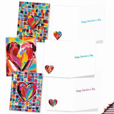 - 20 Assorted Valentine'S Day Cards Bulk (4 X 5.12 Inch) - Boxed Greetings (10 Designs, 2 Each) - Colorful Hearts Am9267Vdg-B2X10