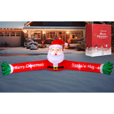 10Ft Christmas Santa Claus Long Arm Inflatables Outdoor Decorations, Christmas Blow Up Hug Santa Claus Decoration With 5