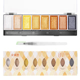 Metallic Waterolor Paints,8 Shimmery Gold Colors, Artist Glitter Solid Watercolors With 1 Water Brush Pen For Artists, Students And Painting Beginners