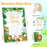 71 Pcs Baby Shower Games Blocks Include 57 Wooden Blank Blocks, 24 Marker, A Block Game Sign And A Blocks Box For Baby Shower Favors Games Prizes Boy And Girls Gender Reveal Party Game